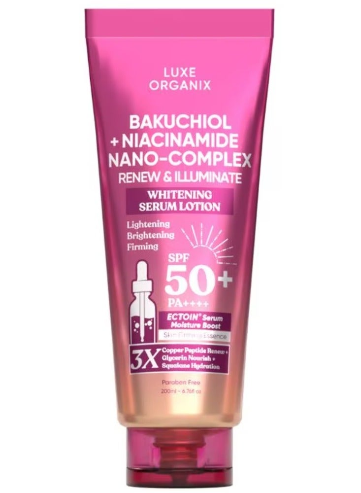 LUXE ORGANIX Bakuchiol + Niacinamide Nano-Complex Serum Lotion SPF 50 200ml