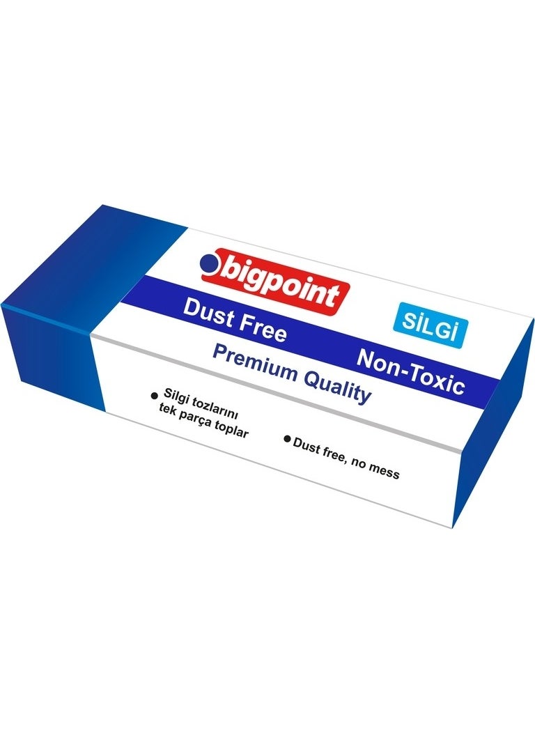 Bigpoint | Dust - Free Eraser, High Performance Eraser for Exam Papers That Does Not Damage the Paper, Blue 