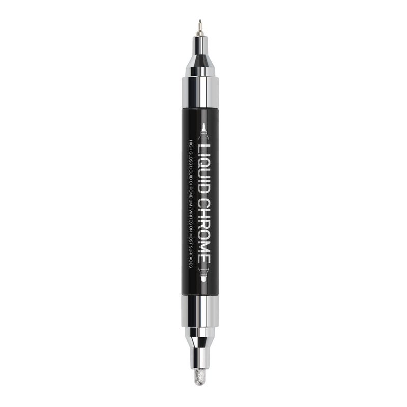 ZEYAR Liquid Chrome Marker Paint Marker, DIY Silver Marker Pen for most surfaces, High-gloss display effects, Dual tips: Extra Fine and Medium Point (0.7mm & 2mm Sized Tips) (1) - Image 1