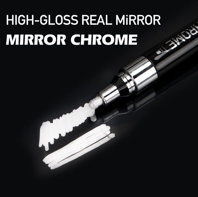 ZEYAR Liquid Chrome Marker Paint Marker, DIY Silver Marker Pen for most surfaces, High-gloss display effects, Dual tips: Extra Fine and Medium Point (0.7mm & 2mm Sized Tips) (1) - Image 4