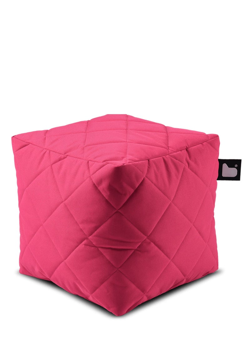 House One Chair | Quilted Bean Bag Box Polyester - Pink  - Image 1