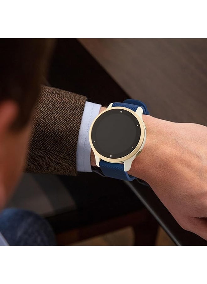 O Ozone Silicone Bands For Samsung Galaxy Watch 3 45mm Galaxy Watch 46mm , 22mm Silicone Sports Replacement Strap with Metal Buckle for Women Men- Dark Blue  - Image 5
