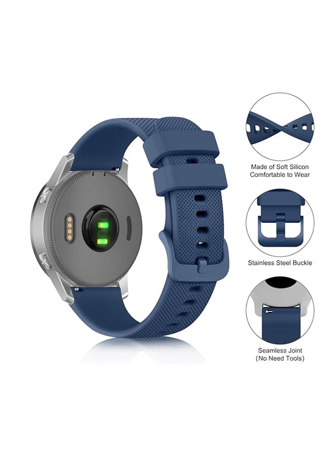 O Ozone Silicone Bands For Samsung Galaxy Watch 3 45mm Galaxy Watch 46mm , 22mm Silicone Sports Replacement Strap with Metal Buckle for Women Men- Dark Blue  - Image 2