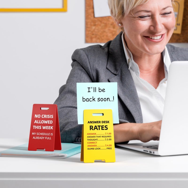 NiOffice Funny Office Decor Desk Signs 3 Pack - Novelty Boss Gifts for Women Men Office Decorations Principal Coworker Teacher Appreciation - White Elephant Funny Desk Accessories for Work - Image 5