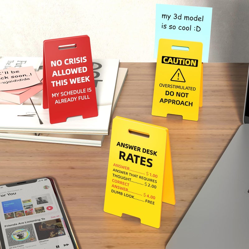 NiOffice Funny Office Decor Desk Signs 3 Pack - Novelty Boss Gifts for Women Men Office Decorations Principal Coworker Teacher Appreciation - White Elephant Funny Desk Accessories for Work - Image 2