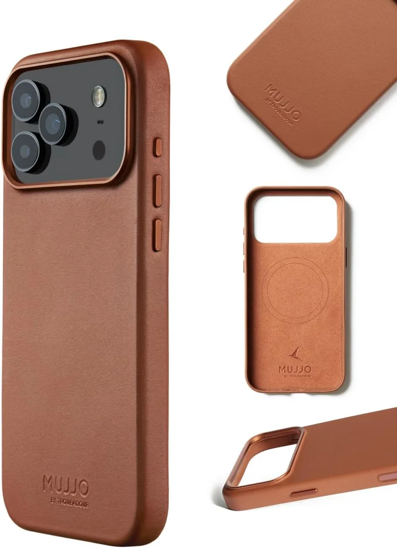موجو جراب جلدي لهاتف iPhone 17 Pro Max - بني فاتح مع Magsafe. مصنوع من جلد فاخر، يجمع هذا الجراب الفاخر بين الأناقة والمتانة، مما يوفر مظهرًا أنيقًا ومتطورًا مع حماية فائقة.