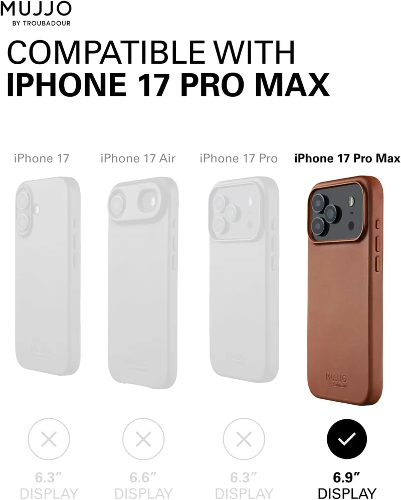 موجو جراب جلدي لهاتف iPhone 17 Pro Max - بني فاتح مع Magsafe. مصنوع من جلد فاخر، يجمع هذا الجراب الفاخر بين الأناقة والمتانة، مما يوفر مظهرًا أنيقًا ومتطورًا مع حماية فائقة.