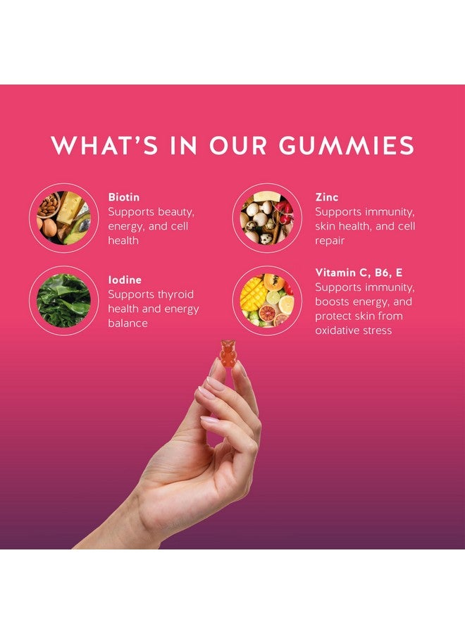 Bears with Benefits Biotin Gummies for Hair, Skin & Nails. 5,000 mcg High Potency Vegan Vitamins for Faster Hair Growth, Stronger Nails & Healthy Skin. with Vitamins C & E, 30 Gummies  - Image 3