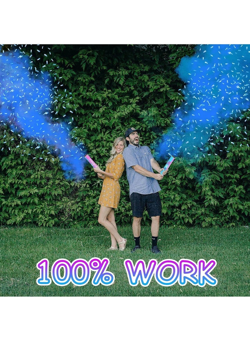 MARKQ Blue Gender Reveal Confetti Cannon with Tissue & Safe Powder Smoke, 30 cm Party Poppers for Pregnancy Announcement | Gender Reveal Confetti | Baby Boy Gender Reveal Party Supplies [5 Pack] - Image 5