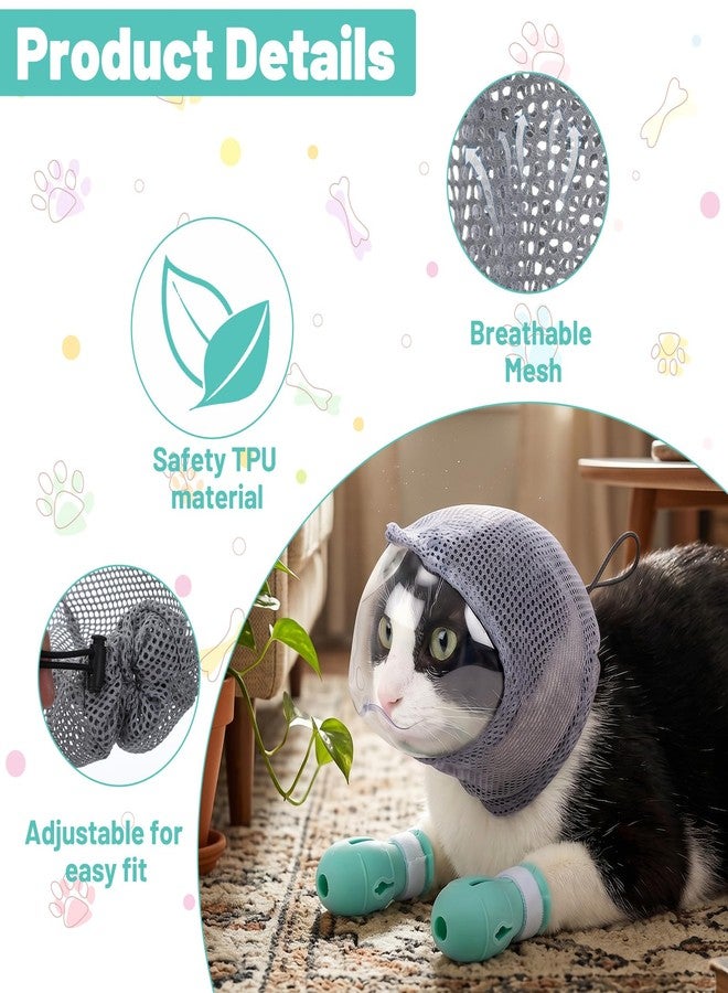 Yolev Cat Muzzle Adjustable Cat Muzzle for Grooming Biting Prevention Anti-Bite with 4 Anti-Scratch Claw - Image 3