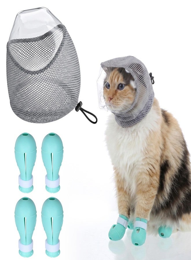 Yolev Cat Muzzle Adjustable Cat Muzzle for Grooming Biting Prevention Anti-Bite with 4 Anti-Scratch Claw - Image 1