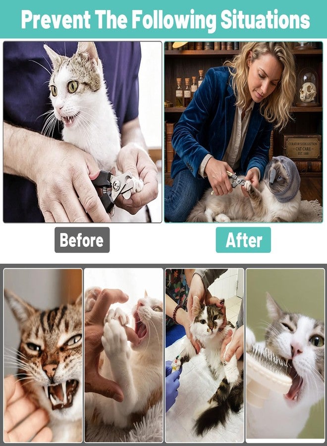 Yolev Cat Muzzle Adjustable Cat Muzzle for Grooming Biting Prevention Anti-Bite with 4 Anti-Scratch Claw - Image 4