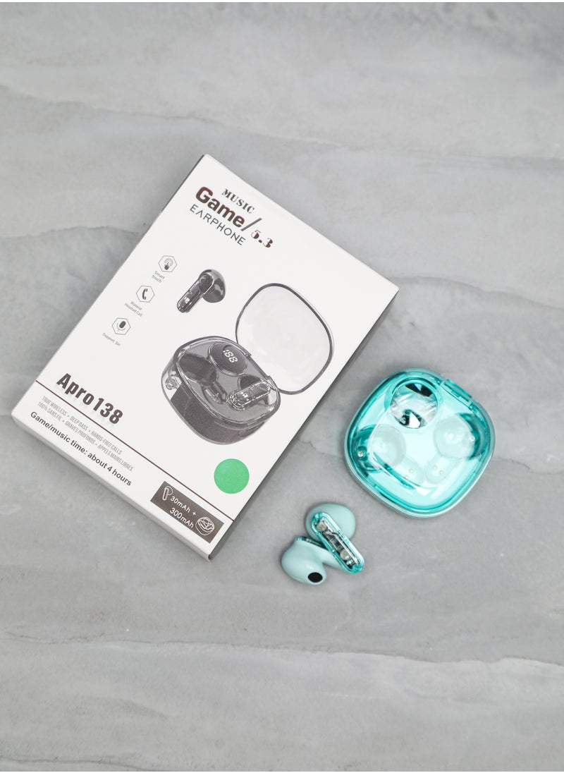 Generic - Bluetooth Headset Wireless Noise Cancelling Semi-In-Ear Sports Running Green for iPhone, Android - Image 1