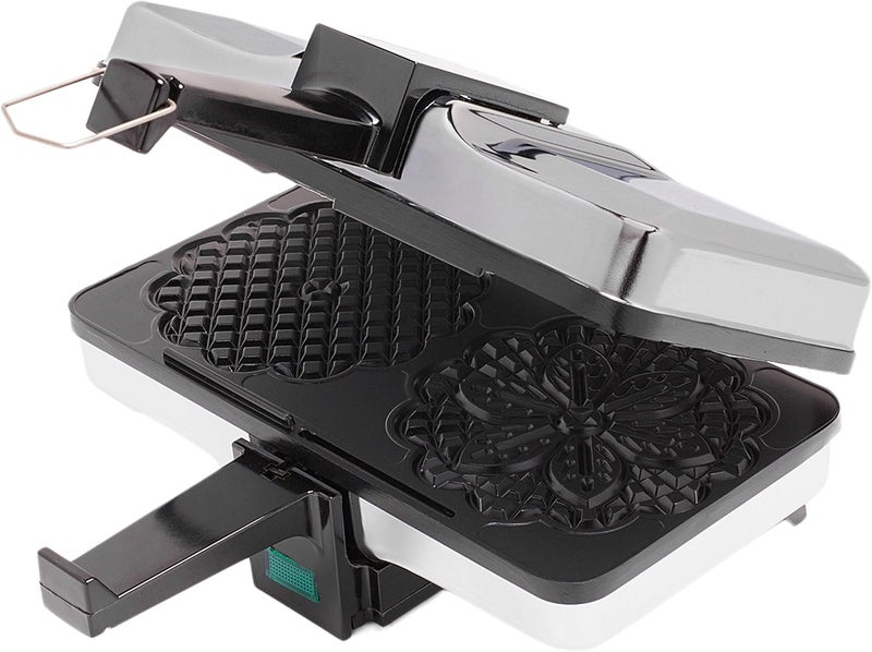 CucinaPro Pizzelle Maker- Nonstick Electric Holiday Baker Press Makes Two 5-Inch Cookies at Once- Christmas Baking Supplies for Party- Italian Dessert Treat Making with Recipe Guide- Cookie Swap Gift for Her - Image 3