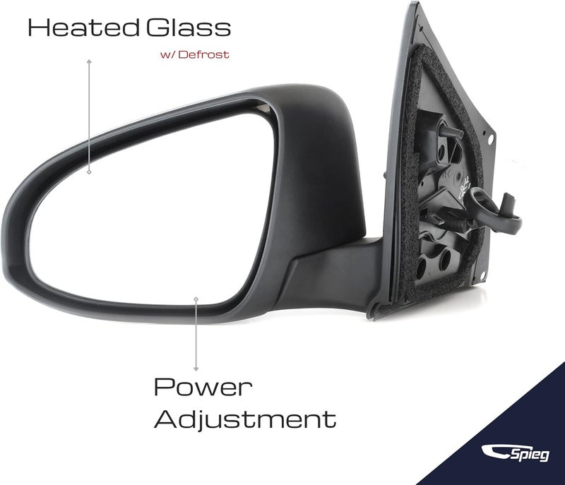 Spieg TO1320295 Driver Side Mirror for 2014-2018 Toyota Corolla - Left Side View Mirror Assembly with Power Adjustment, Heated Glass, Turn Signal Light - Image 2