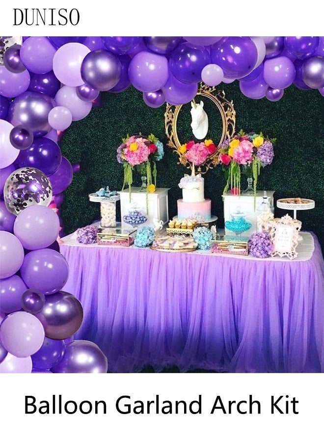 DUNISO 104PCS PCS Balloon Garland Arch Kit Purple Latex Balloons Set For Baby Wedding Birthday Party Background Decorations School Opening Ceremony - Image 5