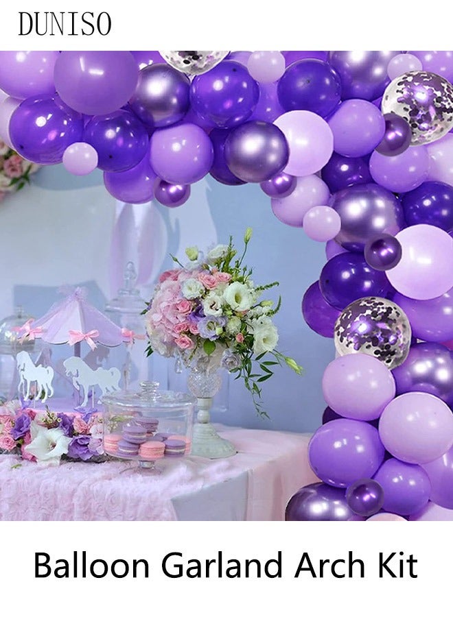 DUNISO 104PCS PCS Balloon Garland Arch Kit Purple Latex Balloons Set For Baby Wedding Birthday Party Background Decorations School Opening Ceremony - Image 2