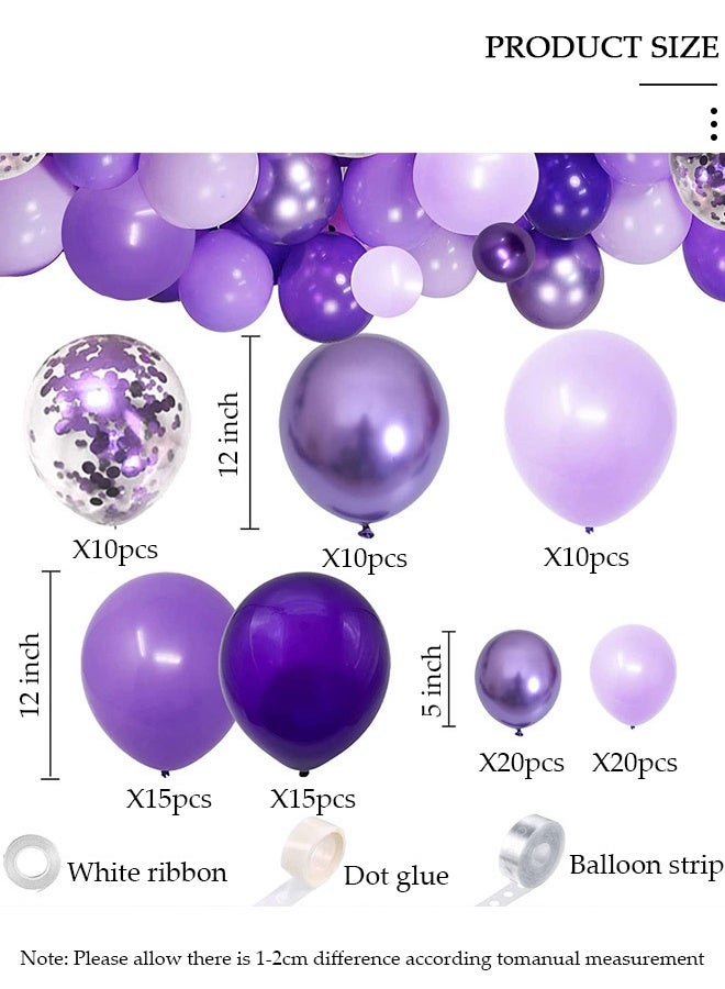 DUNISO 104PCS PCS Balloon Garland Arch Kit Purple Latex Balloons Set For Baby Wedding Birthday Party Background Decorations School Opening Ceremony - Image 2