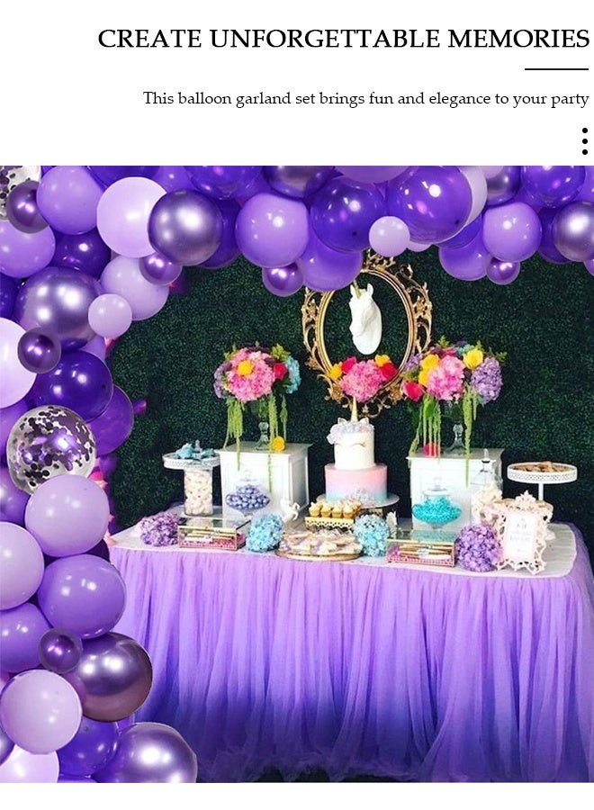 DUNISO 104PCS PCS Balloon Garland Arch Kit Purple Latex Balloons Set For Baby Wedding Birthday Party Background Decorations School Opening Ceremony - Image 5