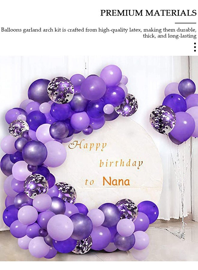 DUNISO 104PCS PCS Balloon Garland Arch Kit Purple Latex Balloons Set For Baby Wedding Birthday Party Background Decorations School Opening Ceremony - Image 4
