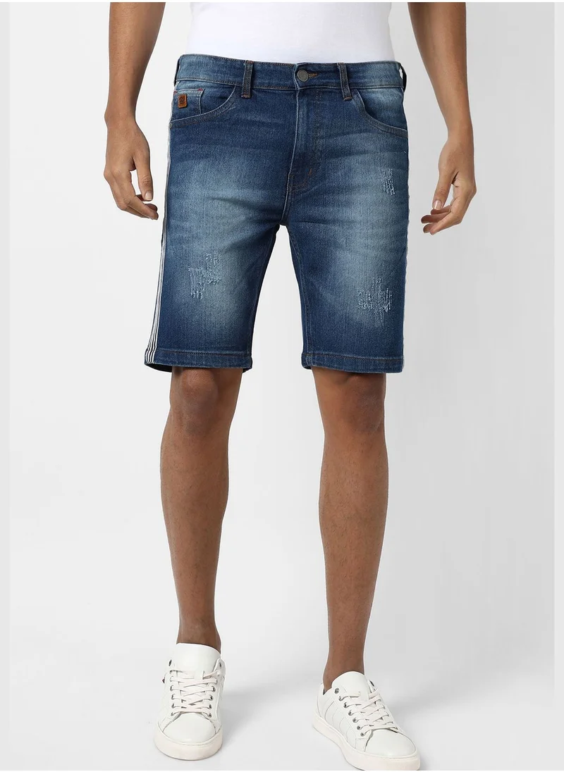 Campus Sutra Men's Light-Washed Denim Shorts