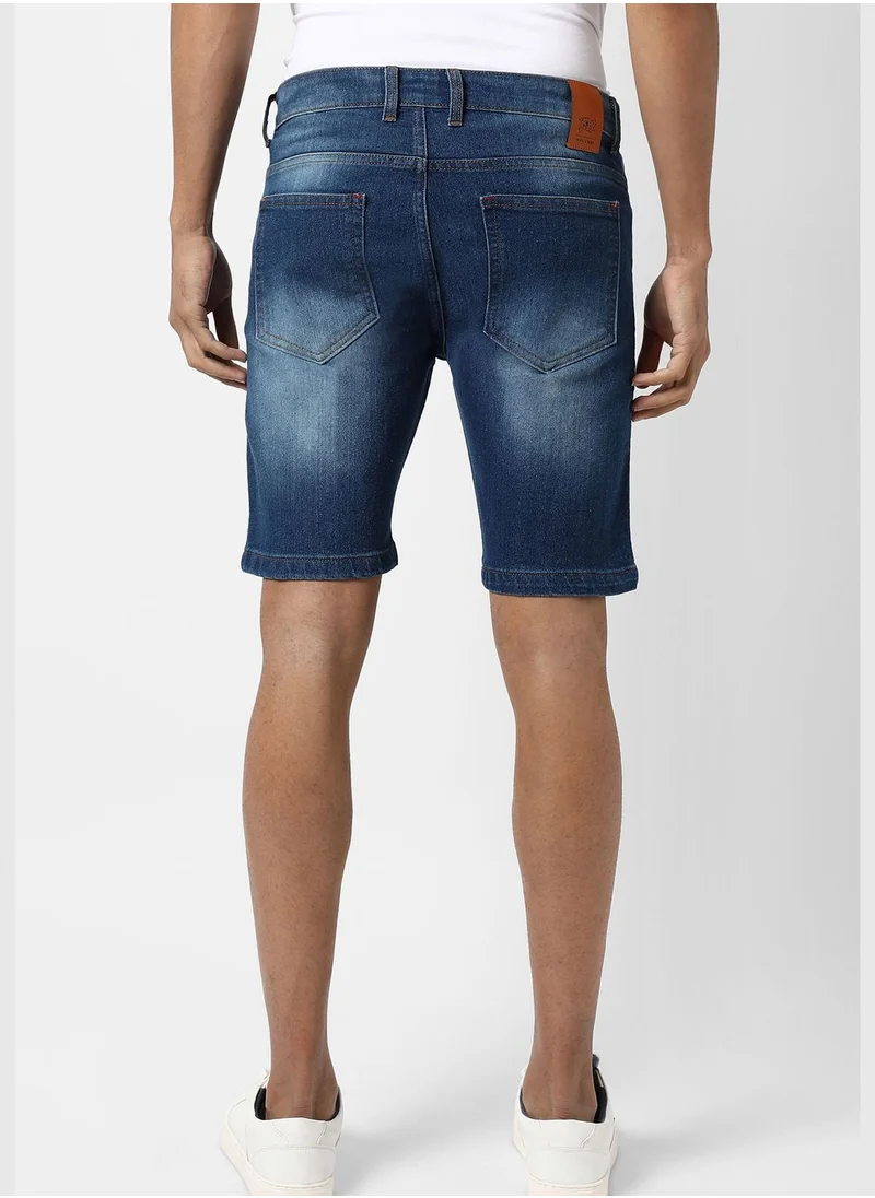 Campus Sutra Men's Light-Washed Denim Shorts