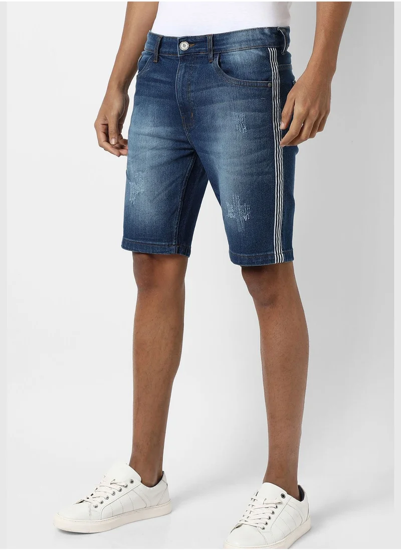Campus Sutra Men's Light-Washed Denim Shorts