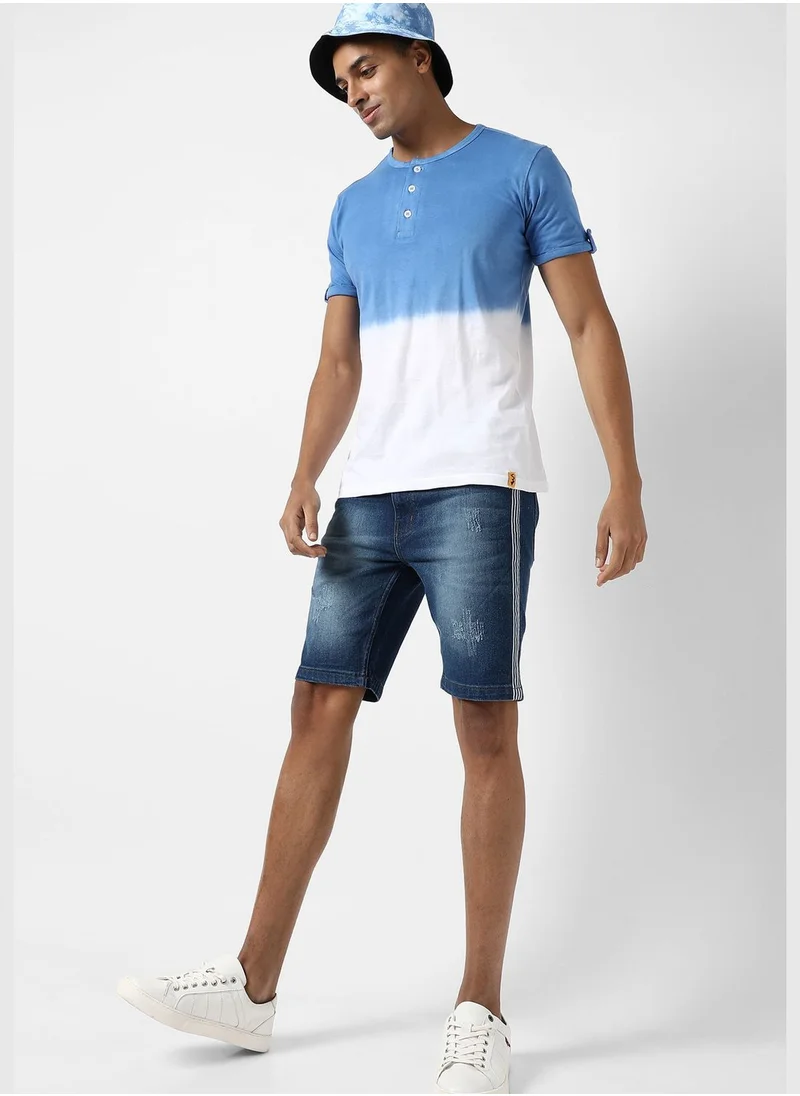 Campus Sutra Men's Light-Washed Denim Shorts