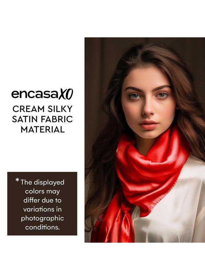 Encasa XO Encasa XO Solid Red Silky Satin Fabric Material By Meter | 110 Cm Width, Silk & Shiny Fabrics | Fabric For Scrunchies, Dress, Pillowcases, Pajamas, Evening Dress, Diy | (1 Meter)  - Image 3