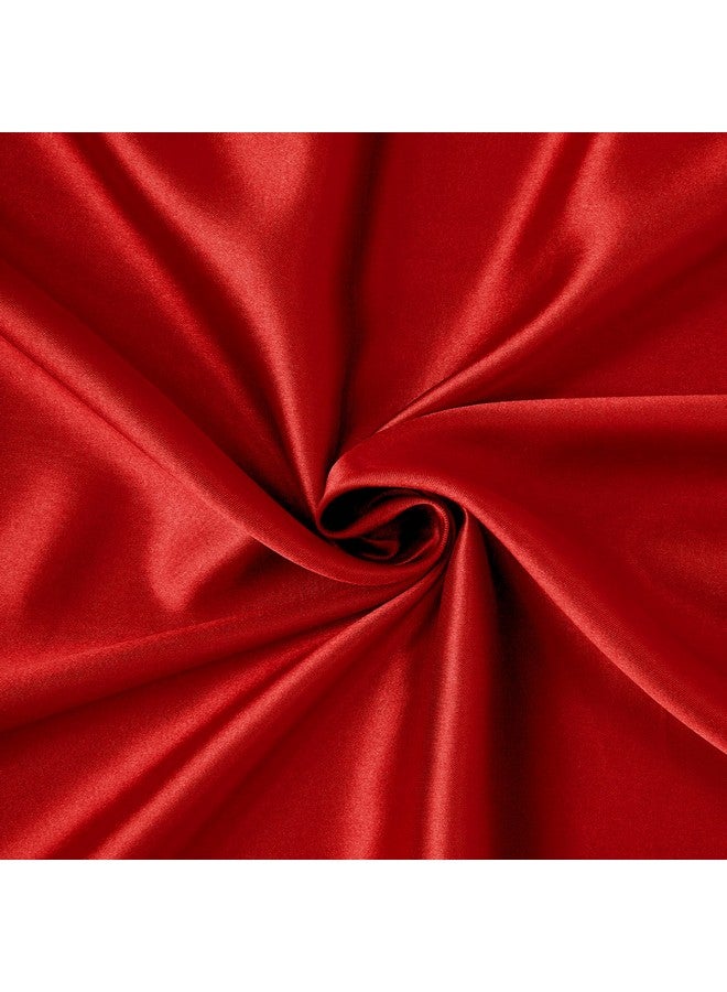 Encasa XO Encasa XO Solid Red Silky Satin Fabric Material By Meter | 110 Cm Width, Silk & Shiny Fabrics | Fabric For Scrunchies, Dress, Pillowcases, Pajamas, Evening Dress, Diy | (1 Meter)  - Image 1