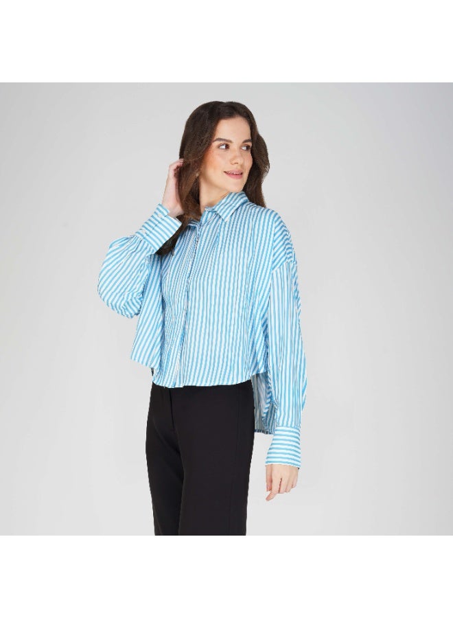 Linelle Soft Crepe Printed Ladies Shirt – Collar Neck and Full Sleeves - Image 4