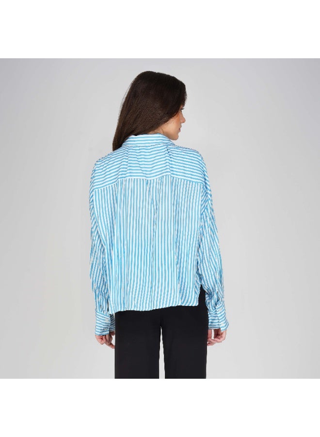 Linelle Soft Crepe Printed Ladies Shirt – Collar Neck and Full Sleeves - Image 2