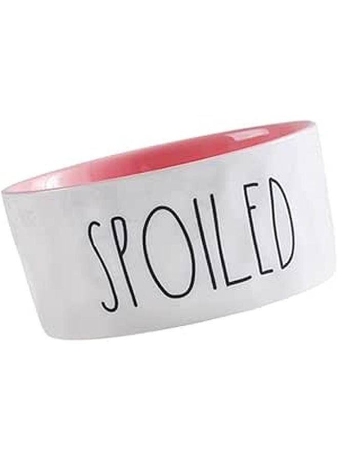 Small Pink Ceramic Pet Bowl Sturdy Food Feeder for Cats and Dogs - Image 1