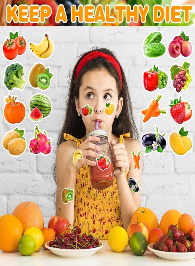 TORINALITAL 1200Pcs Fruit Vegetable Stickers, Cute 16 Styles Food Stickers for Kids, Colorful Waterproof Vegetable Sticker for Kids Teachers Classroom Rewards, Scrapbooking, DIY Crafts(2 Rolls) - Image 4