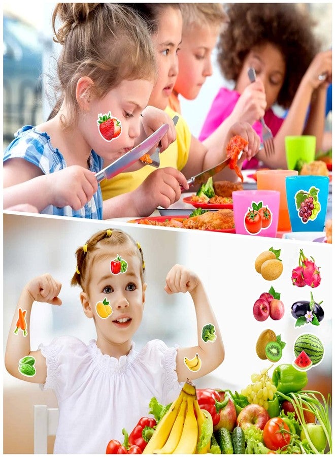 TORINALITAL 1200Pcs Fruit Vegetable Stickers, Cute 16 Styles Food Stickers for Kids, Colorful Waterproof Vegetable Sticker for Kids Teachers Classroom Rewards, Scrapbooking, DIY Crafts(2 Rolls) - Image 5