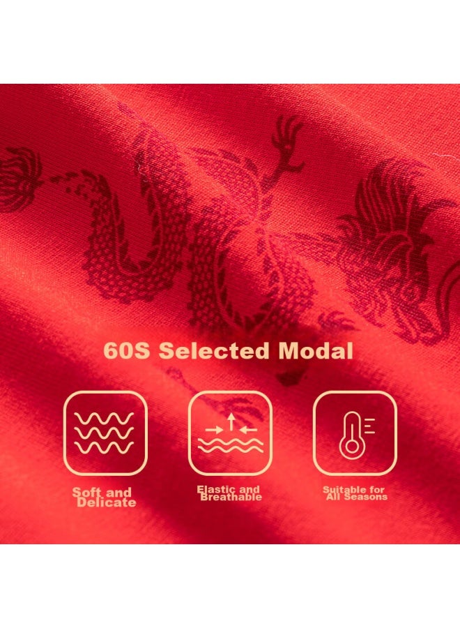 Athlete Jianjian Red Underwear For Men, Zodiac Year Modal Seamless Men's Boxer Briefs, 7a Antibacterial, 3-pack - Image 4