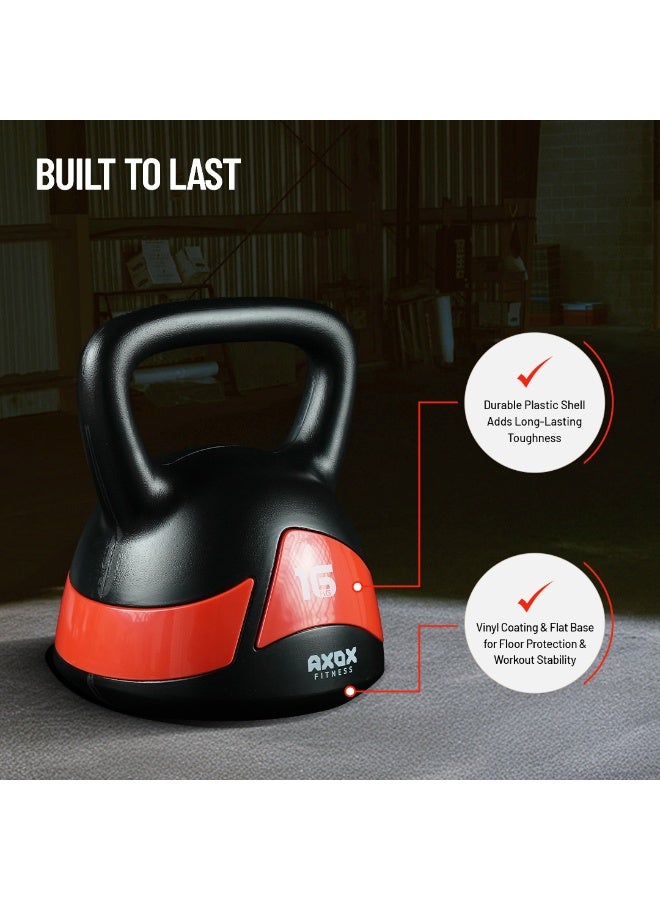 Axox Fitness Kettlebell 16kg-Vinyl Coated, Durable, Flat Base, Wide Grip for Strength, Cardio & Home Workouts - Image 4