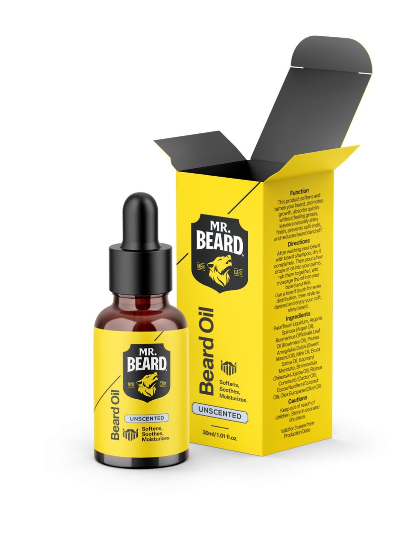 Mr.Beard Complete Beard Care Kit Beard Brush + Beard Balm + Unscented Beard Oil - Image 2