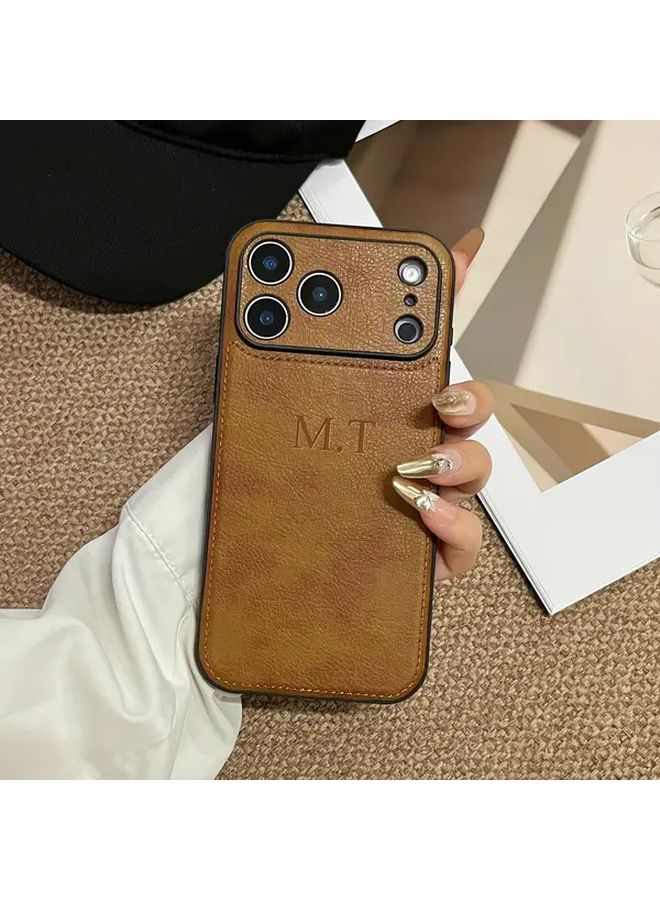 Personalized Purple Leather Phone Case For iPhone 13 Pro Custom Name Initials - Image 2
