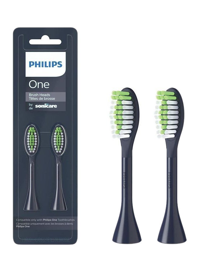 Philips One By Sonicare Brush Heads Pack Of 2 Blue - Image 1