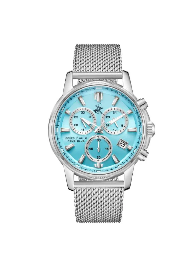 بيفرلي هيلز بولو كلوب BEVERLY HILLS POLO CLUB BP3647X.300 Men's Multi Function Display Watch & Metal Strap Silver