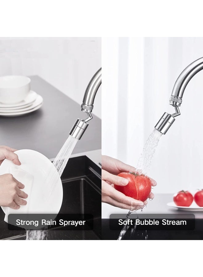 Sink   Attachment, Dual-function 2-Flow Sprayer Faucet Head - Solid Brass Water Saving Swivel Sprayer for Bathroom & Kitchen Faucets, Chrome - Image 4