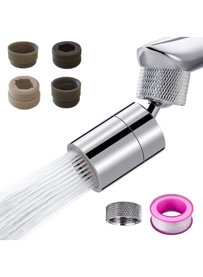 Sink   Attachment, Dual-function 2-Flow Sprayer Faucet Head - Solid Brass Water Saving Swivel Sprayer for Bathroom & Kitchen Faucets, Chrome - Image 1