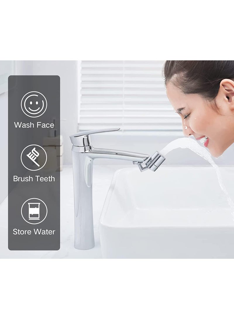 Sink   Attachment, Dual-function 2-Flow Sprayer Faucet Head - Solid Brass Water Saving Swivel Sprayer for Bathroom & Kitchen Faucets, Chrome - Image 5