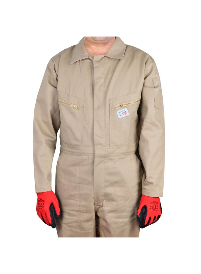 Vaultex FBM 320GSM Fire Retardant Cotton Coverall, Beige, 5XL - Image 2