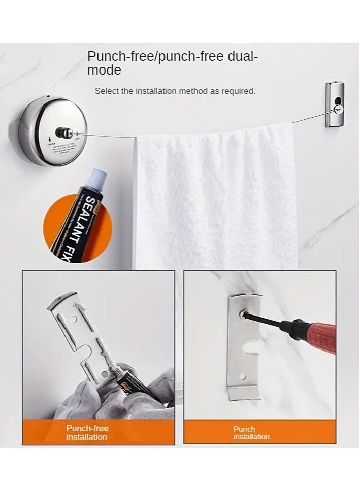 سمارت حبل غسيل من الفولاذ المقاوم للصدأ بحبل قابل للسحب بطول 2.8 متر,ثقيل الوزن ومتين للاستخدام - Image 3