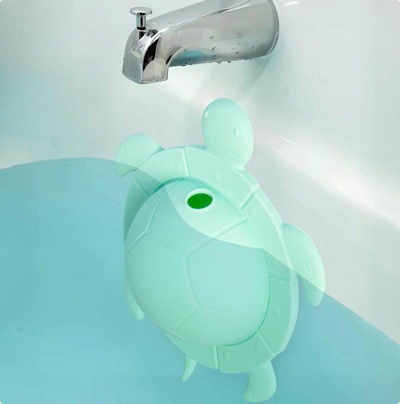 Jumble Dream Turtle Bathtub Overflow Drain Cover – Universal Fit Tub Overflow Drain Cover, Drain Stopper Prevents Water Loss for Deeper Soaking - Drains in Aqua Lagoon - Image 1