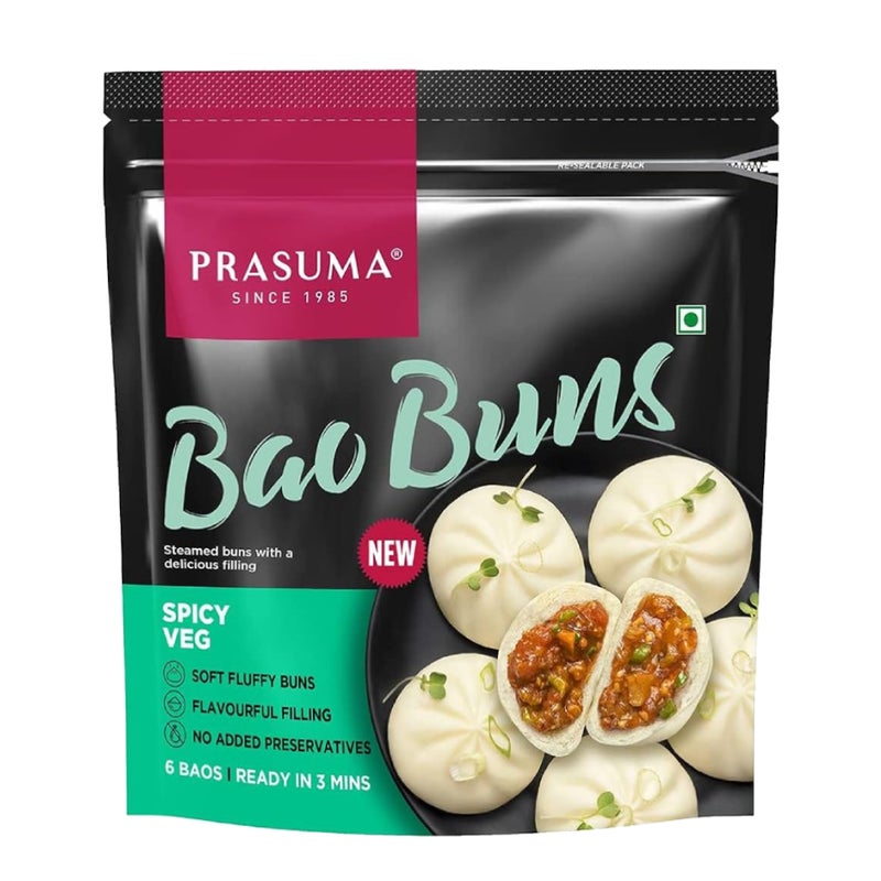 PRASUMA Bao Buns Spicy Veg - 300g - Image 2