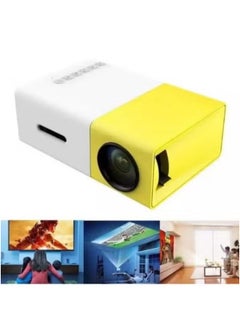 JAJEEK Mini Projector Full HD 1080P LED Projector for Home Cinema Theater – Compact and Portable Multimedia Projector with HDMI, USB, AV, SD Slots – High Brightness, Long Lamp Life, Rich Color Output – Ideal for Indoor & Outdoor Use – Stylish Yellow Design  - Image 2