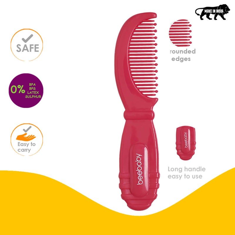 Beebaby Baby Comb Soft Bristles Hair Comb For Babies, Infants and Toddlers, Nursery Newborn Showers, Cradle Cap & Birthday Gift: Violet - Image 2